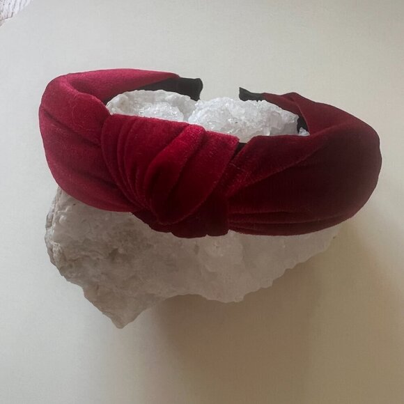 Nordstrom Velvet Knot Headband Scrunchie Hair Set Red Plaid main image 7